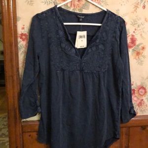 Dark blue cotton shirt